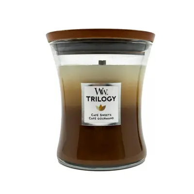 WoodWick Trilogy Medium Hourglass Candle Café Sweets 275 g