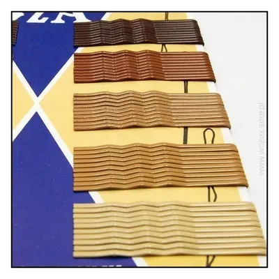 Waved beige hair grips 60 mm - mix 100 ks