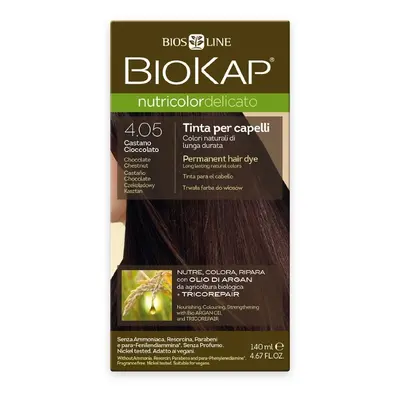 BioKap Nutricolor Delicato Permanent Hair Color 140 ml ammónia mentes festék 4.05 Chocolate Ches