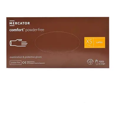 Mercator Comfort Powder-Free Latex Examination & Protective Gloves (fingertip textured) 100 ks k