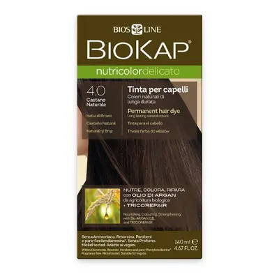 BioKap Nutricolor Delicato Permanent Hair Color 140 ml ammónia mentes festék 4.0 Natural Brown