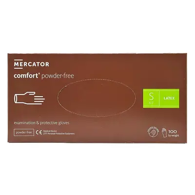 Mercator Comfort Powder-Free Latex Examination & Protective Gloves (fingertip textured) 100 ks k