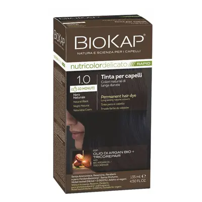 BioKap Nutricolor Delicato Rapid Permanent Hair Color 135 ml ammónia mentes festék 1.0 Natural B