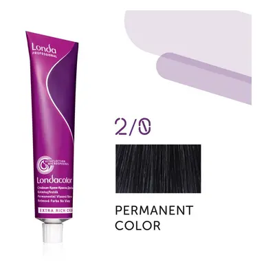 Londa Professional Permanent Color Extra Rich Creme 60 ml gazdag krémes hajfesték 2/0 Black