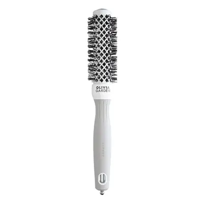 Olivia Garden Expert Blowout Shine Round Brush White & Grey 25 mm