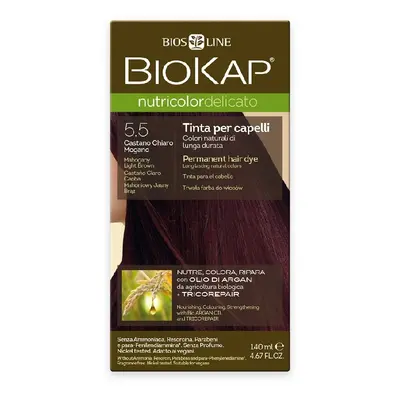 BioKap Nutricolor Delicato Permanent Hair Color 140 ml ammónia mentes festék 5.5 Mahogany Light 