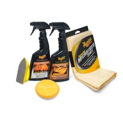 Meguiar's Heavy Duty Leather Care Kit teljes autókozmetikai készlet a bőr felületek tisztítására