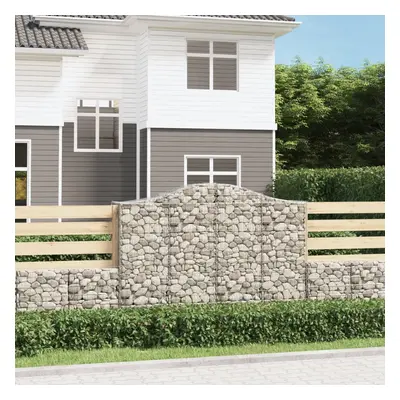 6 db íves horganyzott vas gabion kosár 200x50x140/160 cm