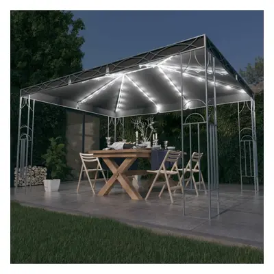 Antracitszürke pavilon led fényfüzérrel 400 x 300 cm