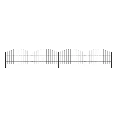 Fekete lándzsahegy tetejű acélkerítés (0,75-1) x 6,8 m