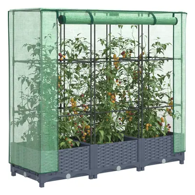 Rattan megjelenésű magaságyás melegháztakaróval 120x40x123 cm