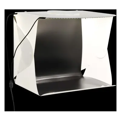 Fehér műanyag összecsukható softbox led-lámpával 40x34x37 cm