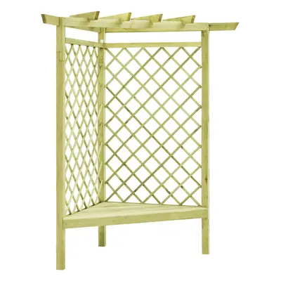 Impregnált fenyőfa kerti sarokpergola 130 x 130 x 197 cm