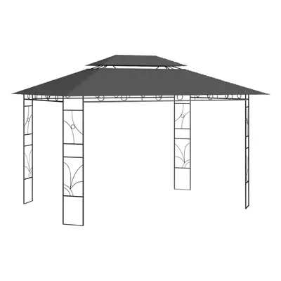 Antracitszürke pavilon 4 x 3 x 2,7 m 160 g/m²