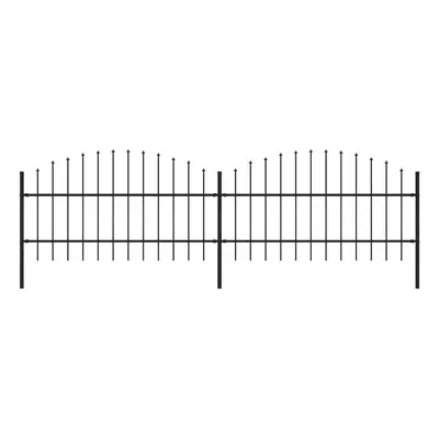 Fekete lándzsahegy tetejű acélkerítés (0,75-1) x 3,4 m