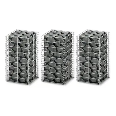 3 db gabion kosár horganyzott drótból 25 x 25 x 50 cm