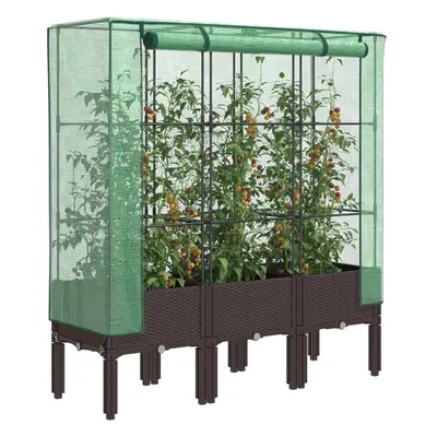 Rattan megjelenésű magaságyás melegháztakaróval 120x40x140 cm