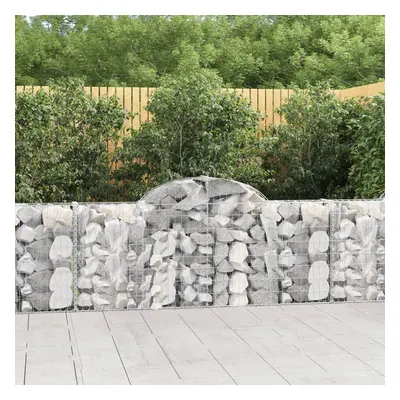 6 db íves horganyzott vas gabion kosár 200x30x80/100 cm