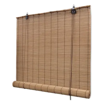 Brown bamboo roller blind