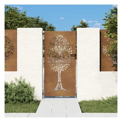 Famintás corten acél kerti kapu 85x175 cm