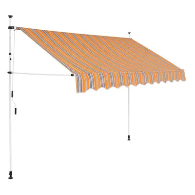 Kézzel feltekerhető napellenző kék-sárga csíkokkal 250 cm