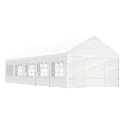 Fehér polietilén pavilon tetővel 11,15 x 4,08 x 3,22 m