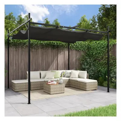 Antracitszürke pergola behúzható tetővel 295 x 292 x 230 cm