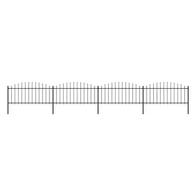 Fekete lándzsahegy tetejű acélkerítés (0,5-0,75) x 6,8 m