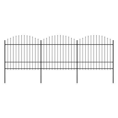 Fekete lándzsahegy tetejű acélkerítés (1,5-1,75) x 5,1 m