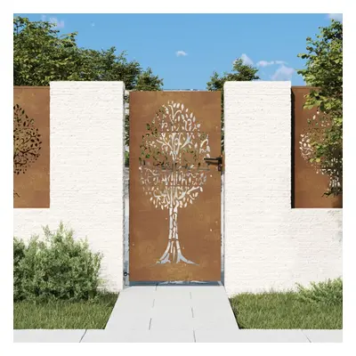 Famintás corten acél kerti kapu 85x200 cm