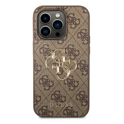 Guess 4G big metal logo - iPhone 15 Pro tok - barna