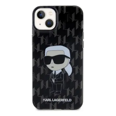 Karl Lagerfeld ikonik monogram - iPhone 15 Plus tok - fekete