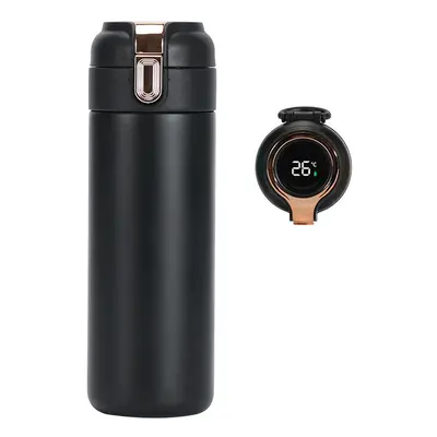 Techsuit termosz- digitális hőmérséklet kijelzés, stainless steel, 400ml - fekete