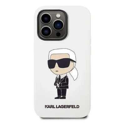 Karl Lagerfeld ikonik szilikon - iPhone 14 Pro Max tok - fehér