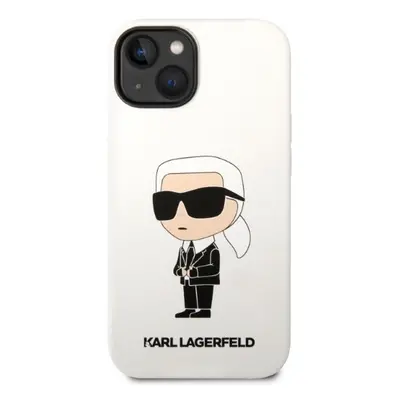 Karl Lagerfeld ikonik szilikon - iPhone 14 Plus tok - fehér