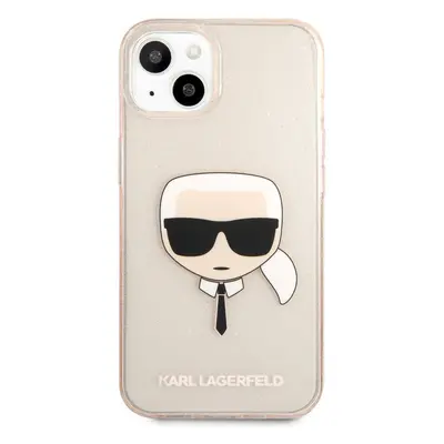 Karl Lagerfeld - Karl&#039;s Head Glitter - iPhone 13 Mini tok - arany