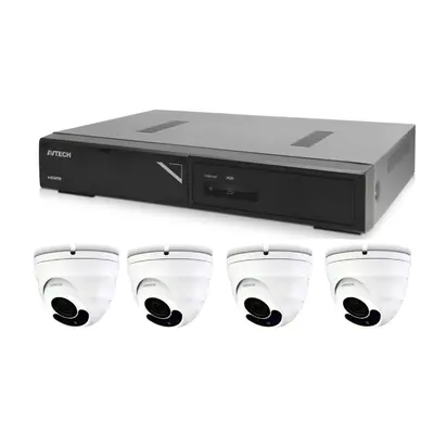 Kamera készlet 1x AVTECH NVR AVH1104 és 4x 5MPX IP Dome kamera AVTECH DGM5406ASE + 4x Kábel UTP 