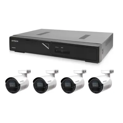 Kamera készlet 1x AVTECH NVR AVH1104 és 4x 2MPX IP Bullet kamera AVTECH DGM2103SV + 4x Kábel UTP