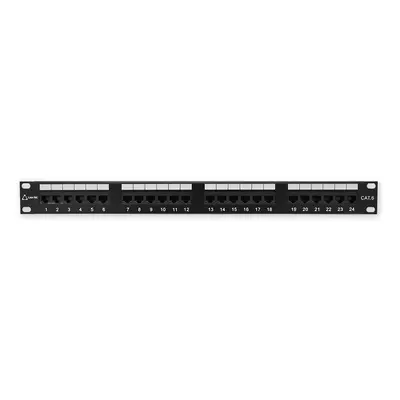 PP -152 24P / C6 - fekete - 19 "patch panel 1U, 24 port C6