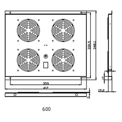 FU.P600.004 - szellőztető egység, 4 ventilátor, h600