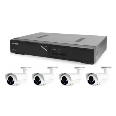 Kamera készlet 1x AVTECH NVR AVH1104 és 4x 2MPX Motorzoom IP Bullet kamera AVTECH DGM2643SV + 4x