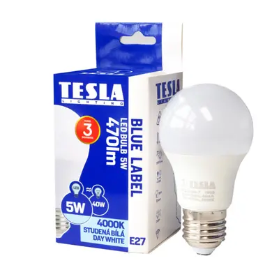 Tesla - LED izzó, E27, 5W, 230V, 470lm, 4000K, 220°