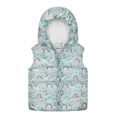 Lányok nejlon Puffa mellény mikrofleece béléssel, Minoti, 12GILET 18, kék | 12-18m