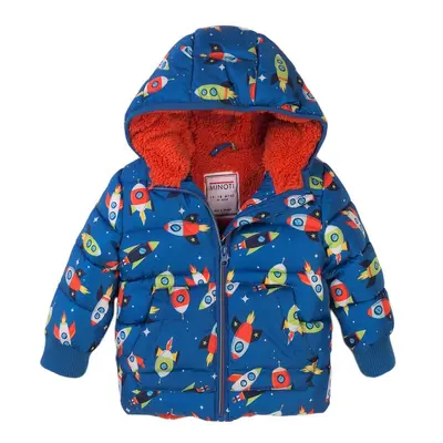 Fiú puffa kabát szőrmebéléssel, Minoti, Beam 1, kék | 12-18m