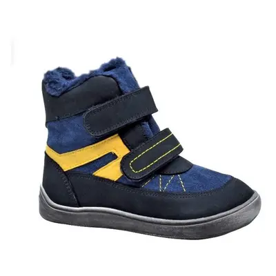 Fiú téli csizma Barefoot RODRIGO NAVY, Protestáns, kék