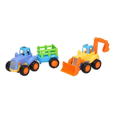 Traktor + emelő / kotrógép lendkerékkel, 16 cm, Wiky járművek, W110946