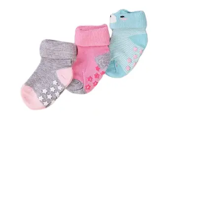 Zokni lányok csúszásgátló 3pack, Minoti, NBG SOCK 19, lány | 0-6m