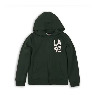 Hoodie fiúk kapucnis befejezéssel, Minoti, KB Fleece Zip 9, Zöld | 4/5év