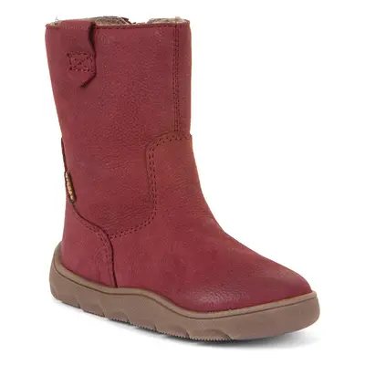 Lányok téli mezítlábas csizma ZERU TEX BOOT Bordeaux, Froddo, G3160242-4, piros