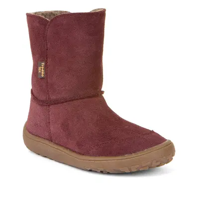 Lányok téli mezítlábas cipő TEX SUEDE Bordeaux, Froddo, G3160238-1, piros